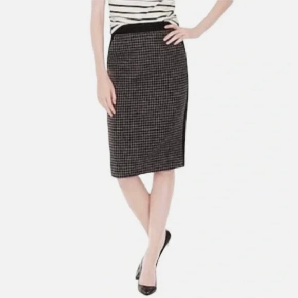 J. CREW Gray Houndstooth Wool Skirt Size 2 - Picture 1 of 9